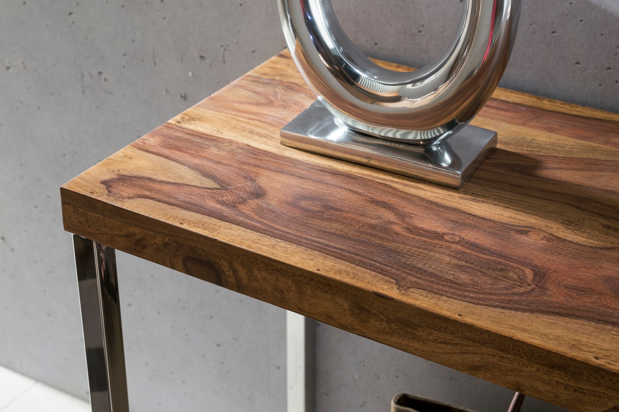 Konsolentisch Alta Massivholz Dunkelbraun Höhe 76 cm