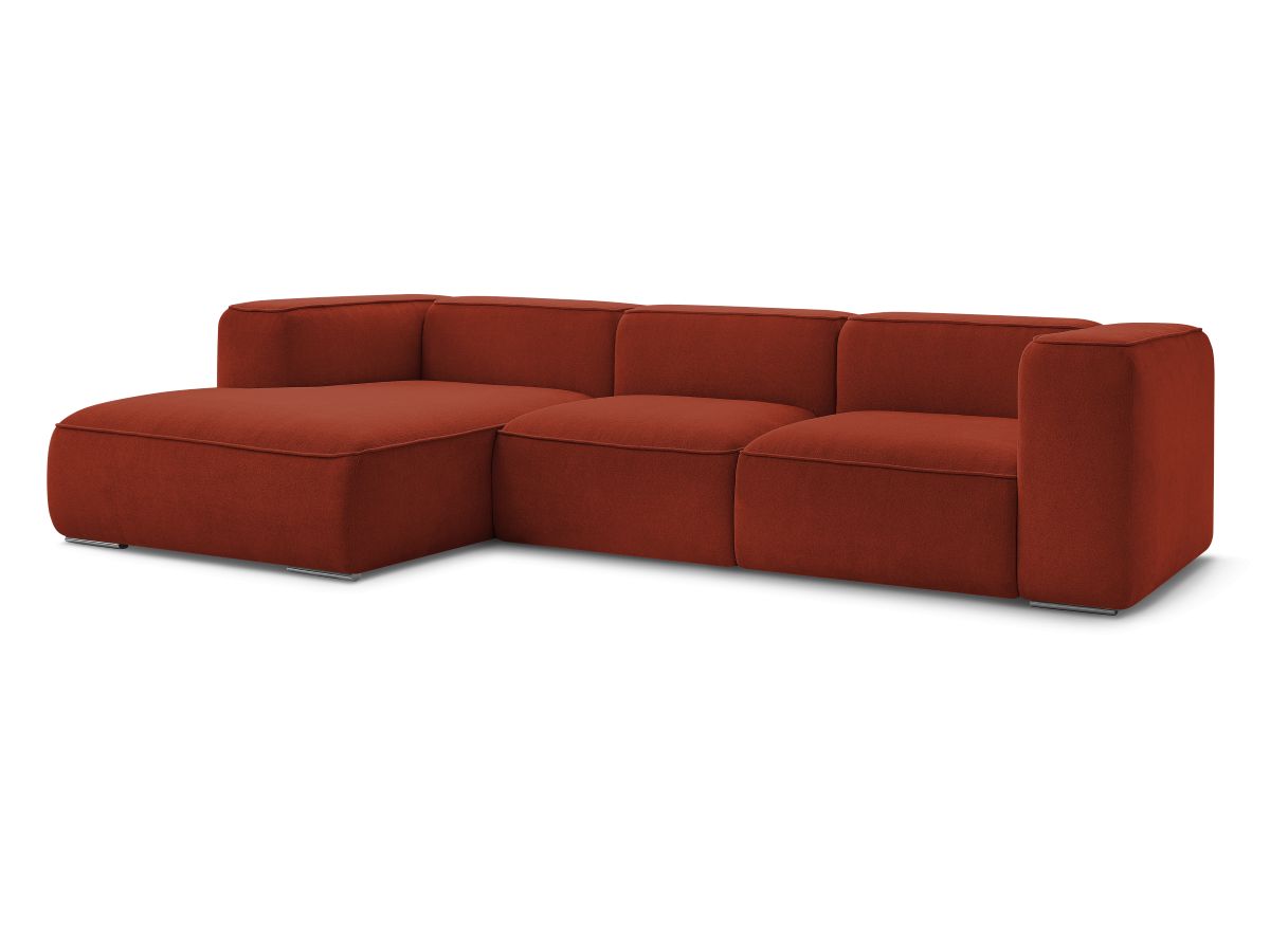 Bobochic Zephyr Ecksofa 349 × 165 cm Strukturstoff Orange Ecke links