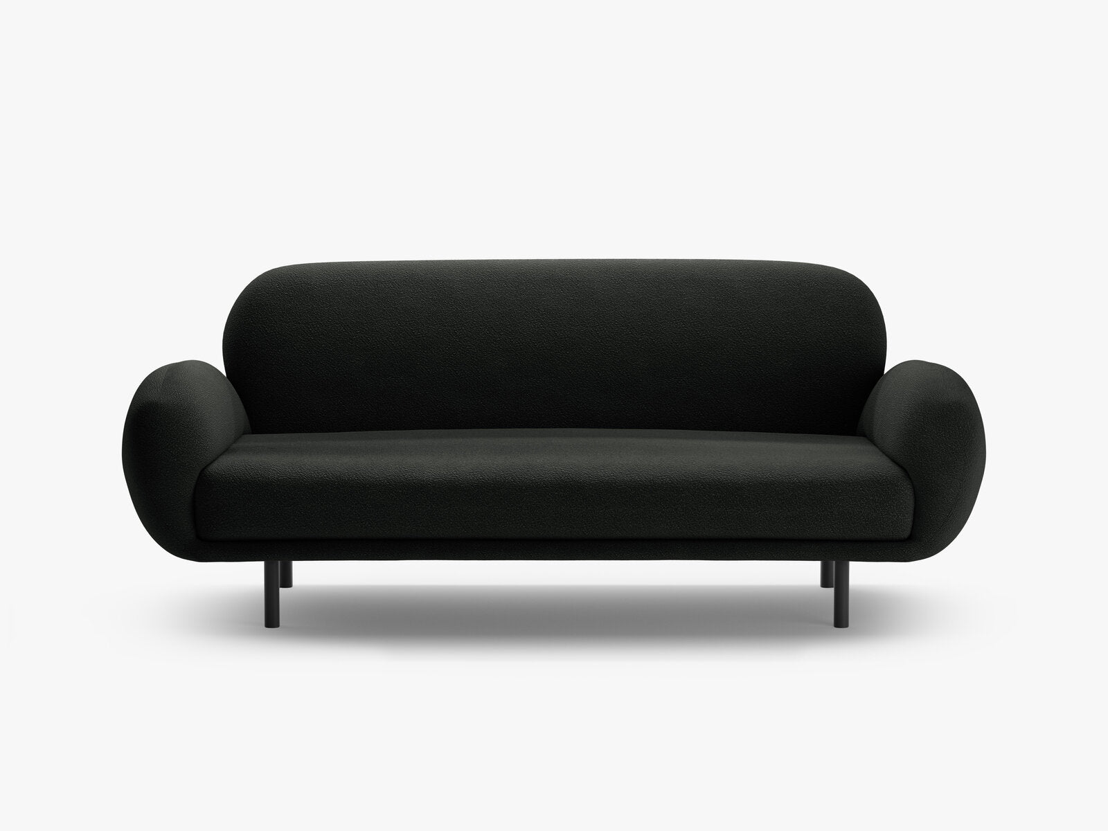 Micadoni Sofa Poppy 2-Sitzer große Version Boucle Baloo Schwarz