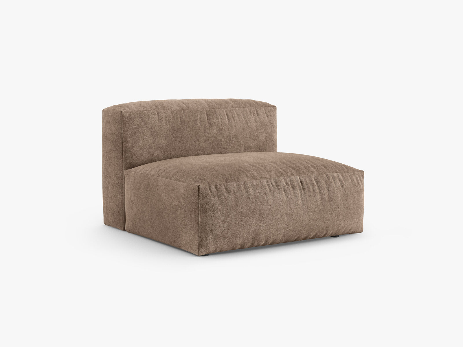 Micadoni Mittelmodul Martina 1-Sitzer 90cm Sitztiefe Samt Vogue Dunkelbeige