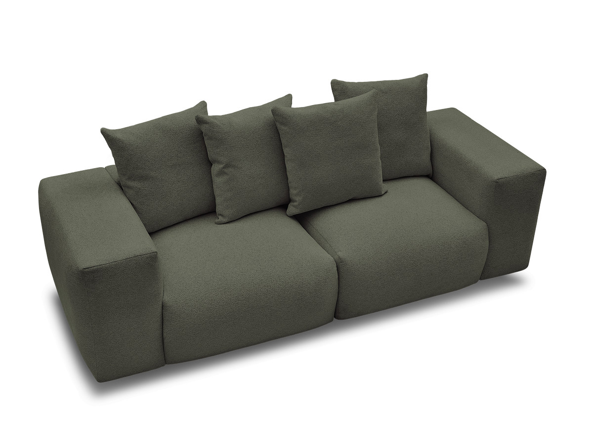 Bobochic Voltaire Sofa 3-Sitzer 248 × 100 cm Melange-Stoff Grün