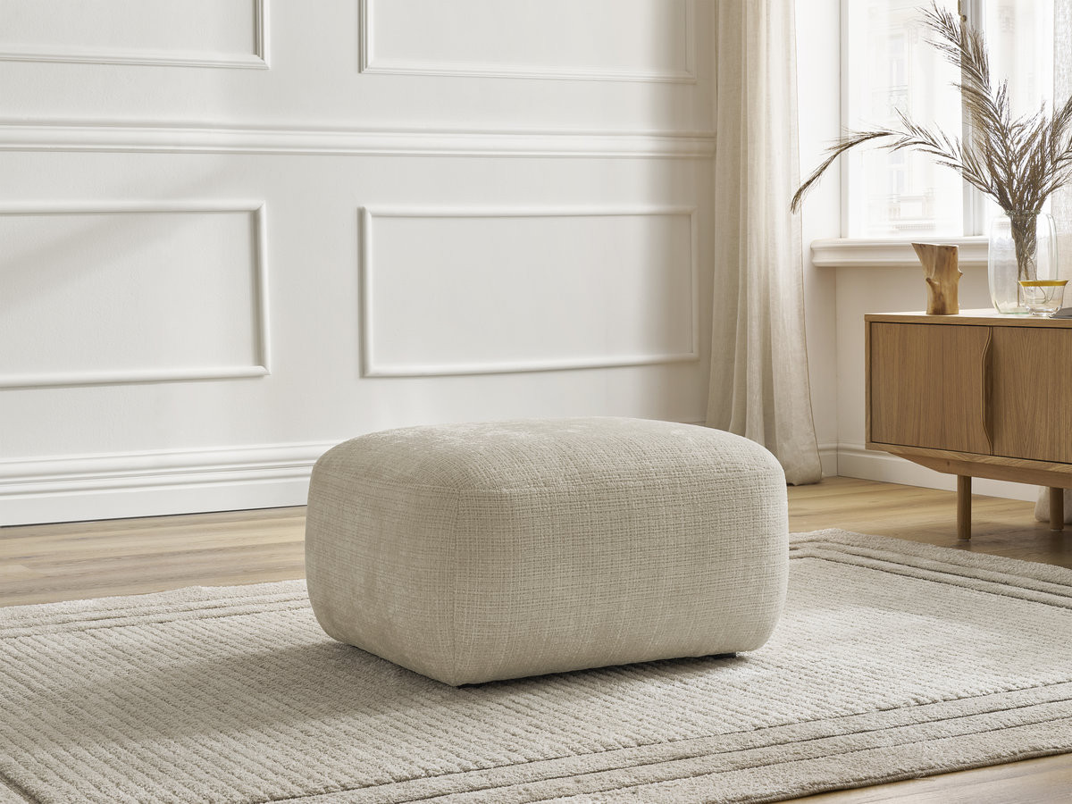 Bobochic Denise Pouf Strukturstoff Beige
