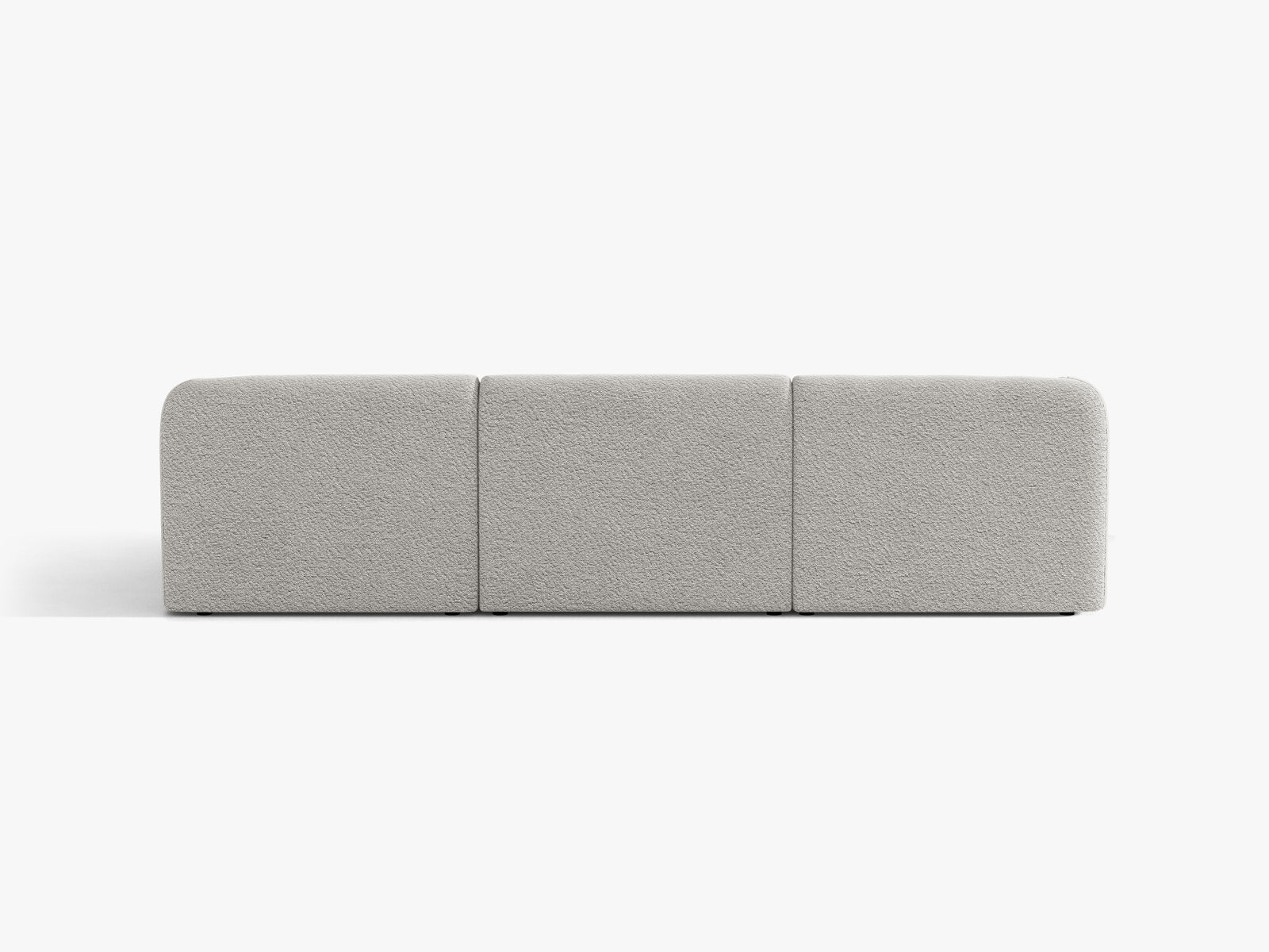 Micadoni Ecksofa Miley 4-Sitzer Rechts Boucle Baloo Hellgrau