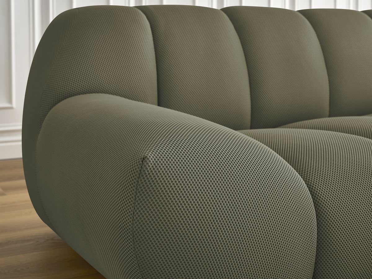 Bobochic Hayden Sofa 3-Sitzer Mesh-Stoff Grün