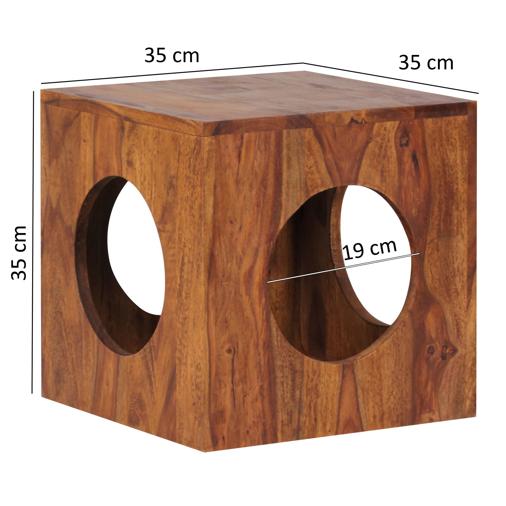 Beistelltisch Aalvik Sheesham Massivholz 35 × 35 × 35 cm