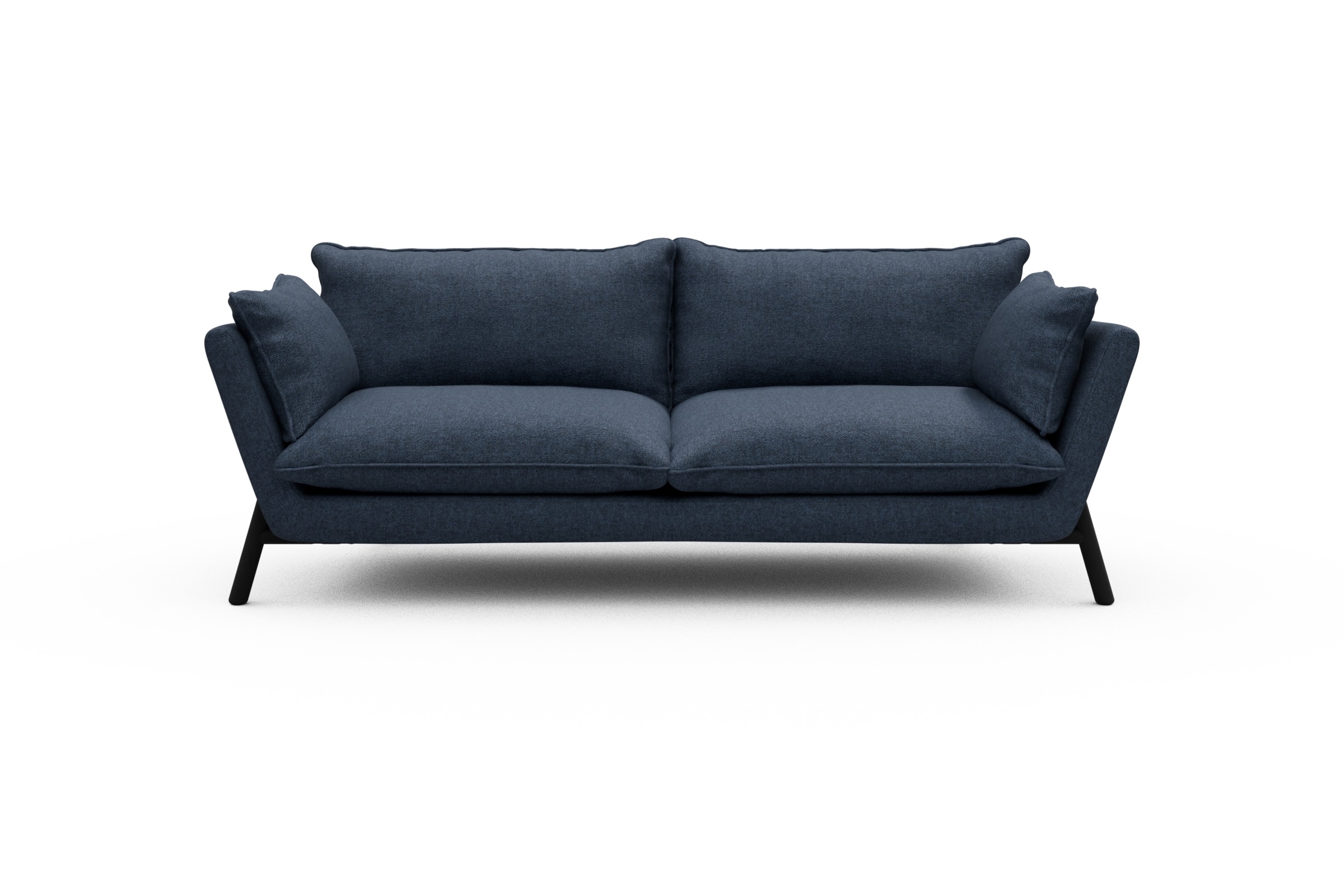 Skandi Home Sofa Emil PREMIUM 3-Sitzer Beinfarbe Eiche Schwarz Sama-Deep-Blue moebelfaktor