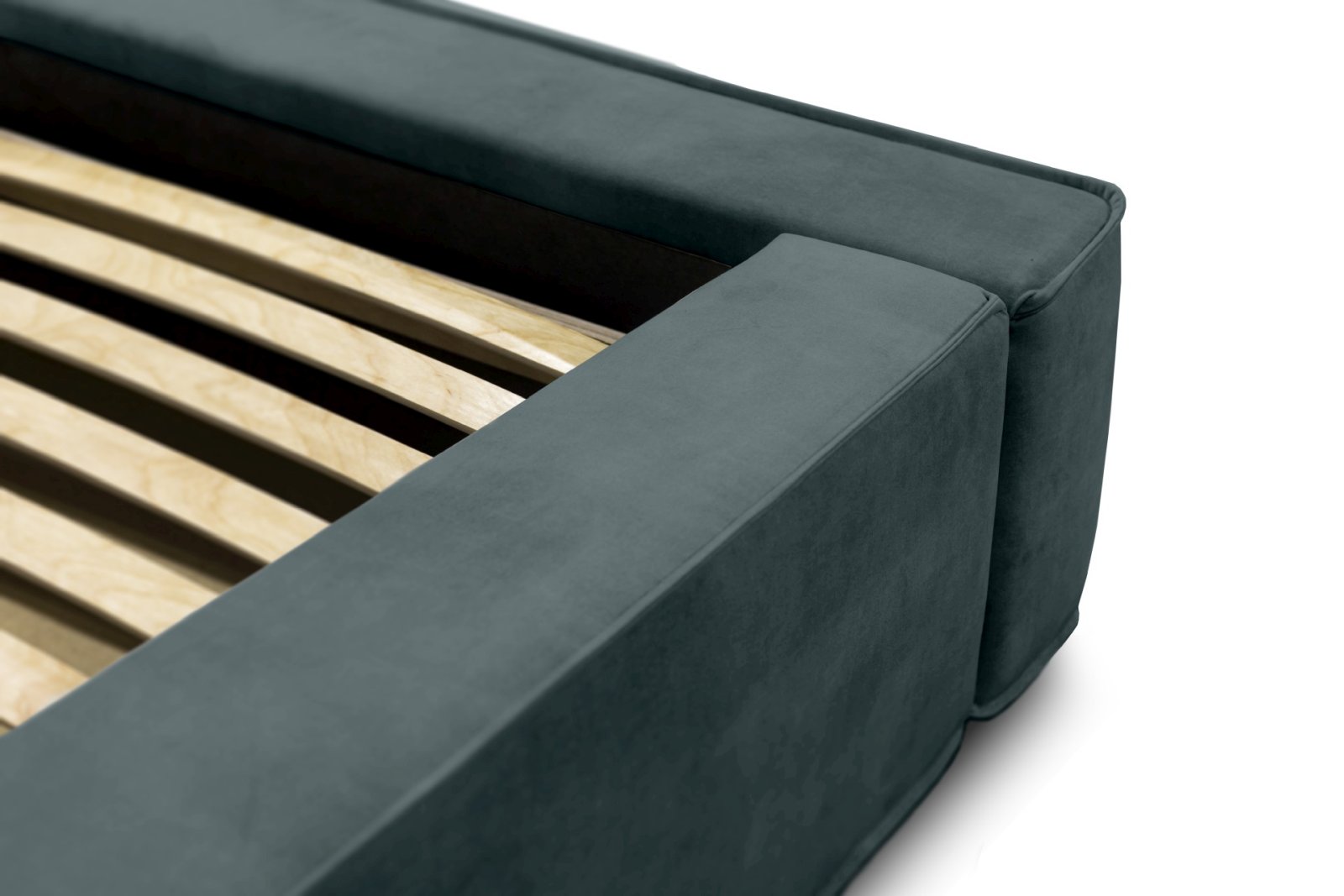 Polsterbett Delano Samtstoff 160x200 mit Holzrahmen Macau Emerald