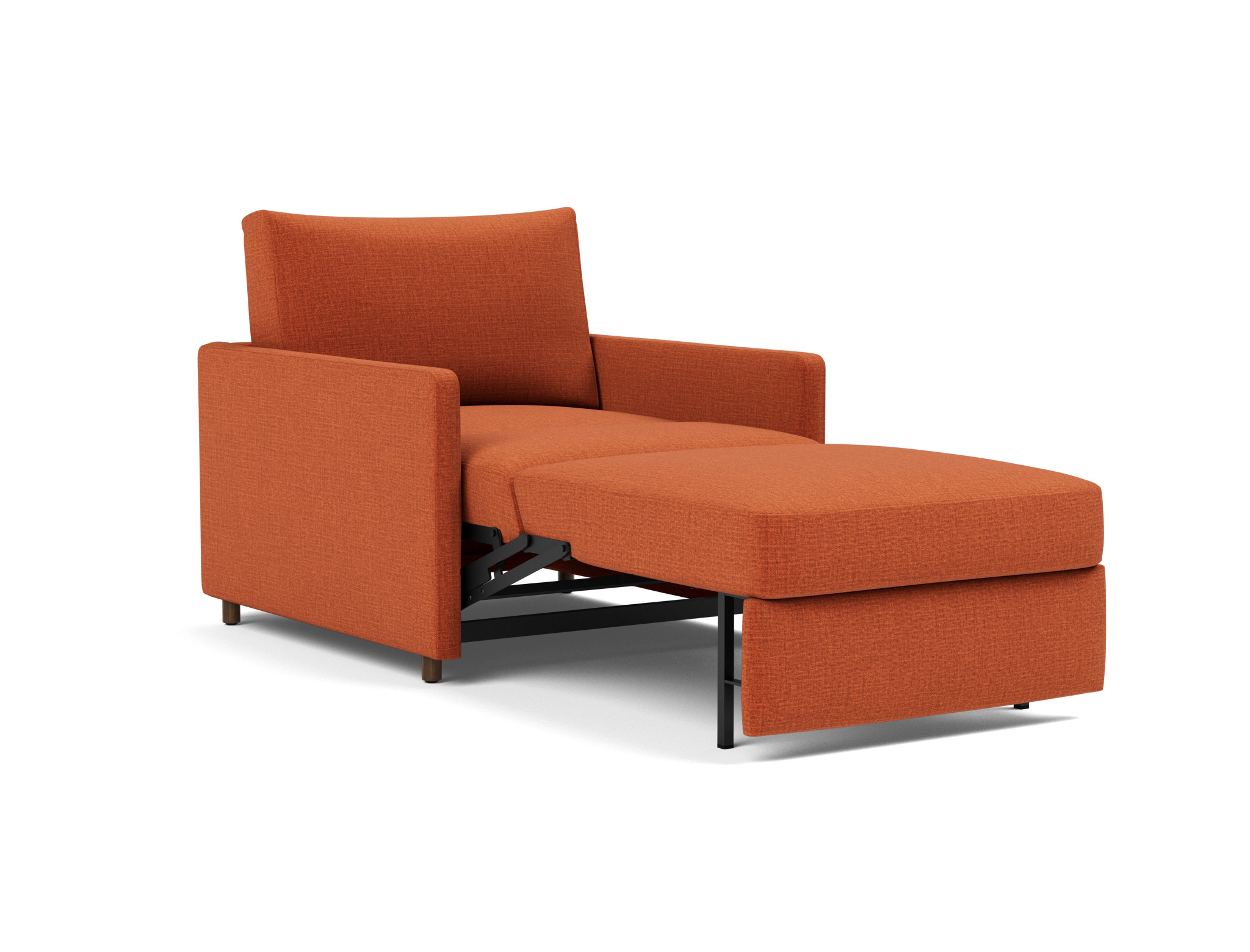 Schlafsessel Neah mit Slim-Armlehnen Chenille Esina 412-Rust-Orange