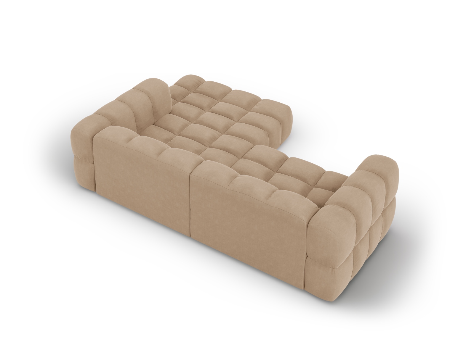 Cosmopolitan Design Ecksofa Sky 3-Sitzer Samt Casino Mandelbeige Rechts