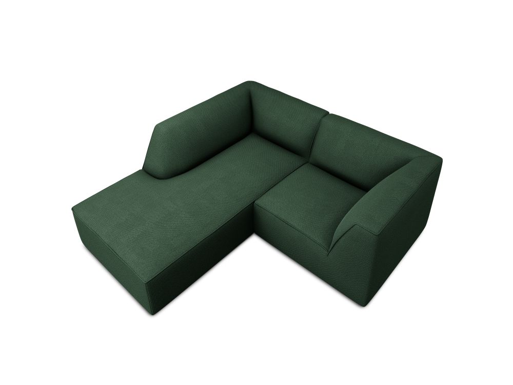 Cosmopolitan Design Ecksofa Siena 3-Sitzer Strukturierter Stoff Ottawa Grün Links