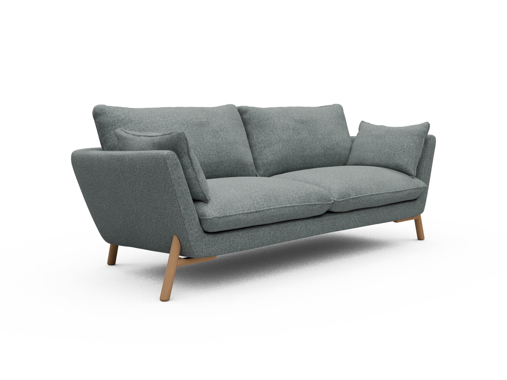 Skandi Home Sofa Emil 3-Sitzer Beinfarbe Eiche Natur Casone-Light-Mixed-Green moebelfaktor