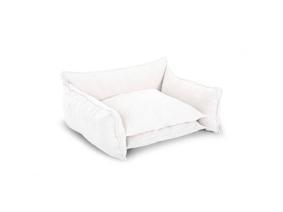 Bobochic Pluto Hundekorb Strukturstoff Weiß, Größe M (65 cm)