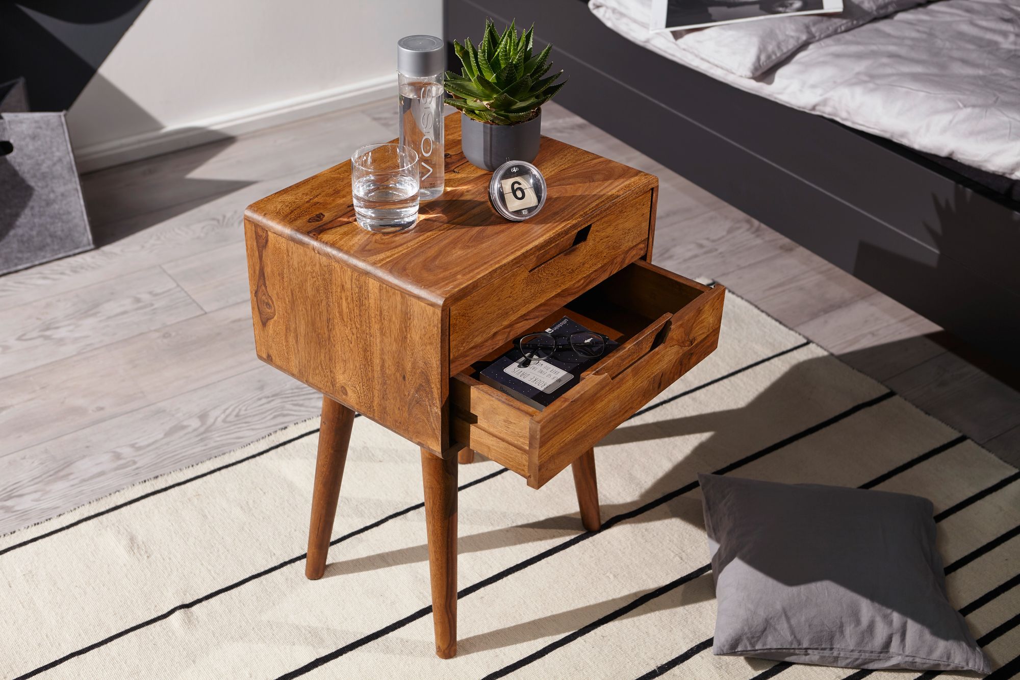 Nachttisch Bindslev Massivholz Braun 47 × 36 × 66 cm