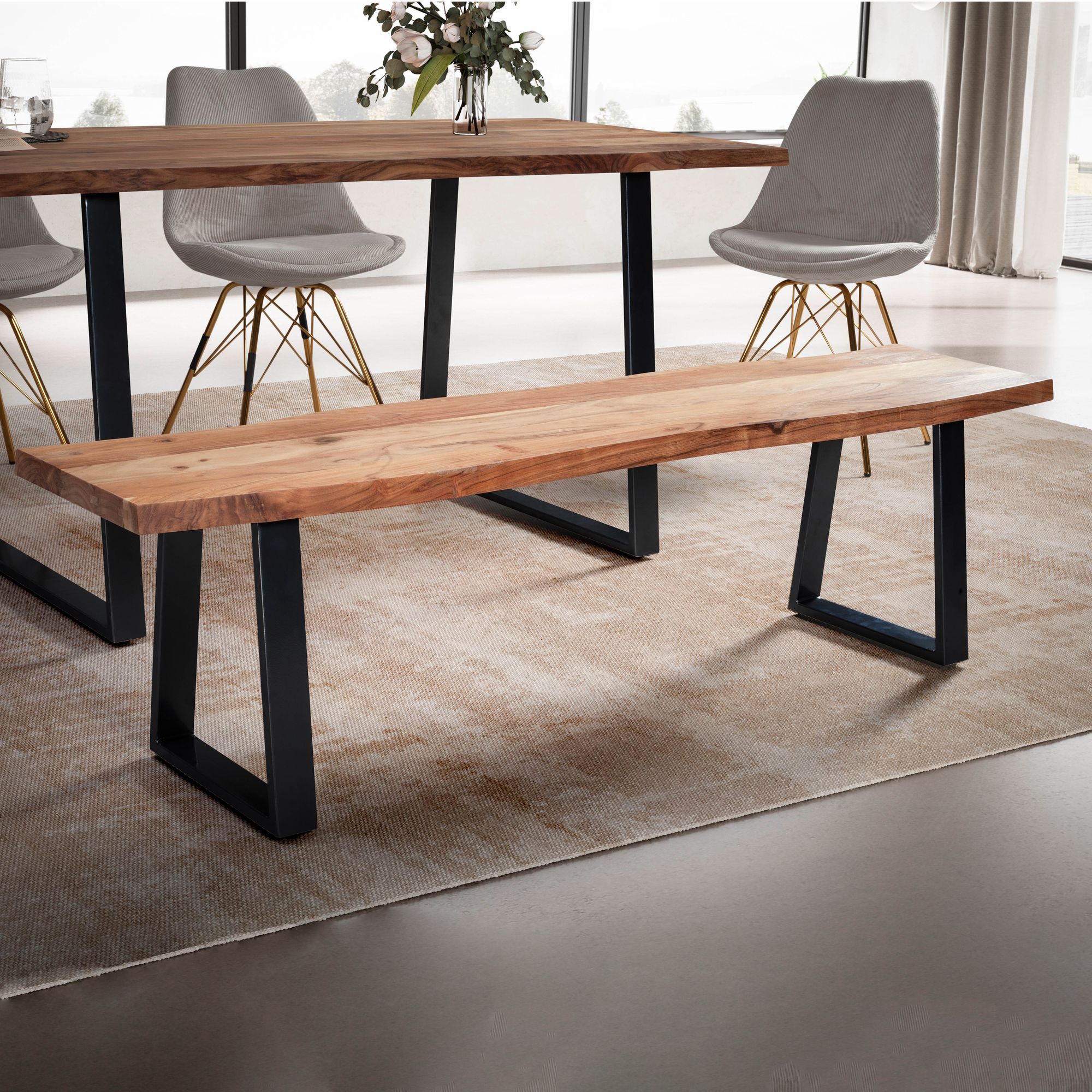 Essbank Marnardal Akazie Massivholz 140 × 40 × 45,5 cm