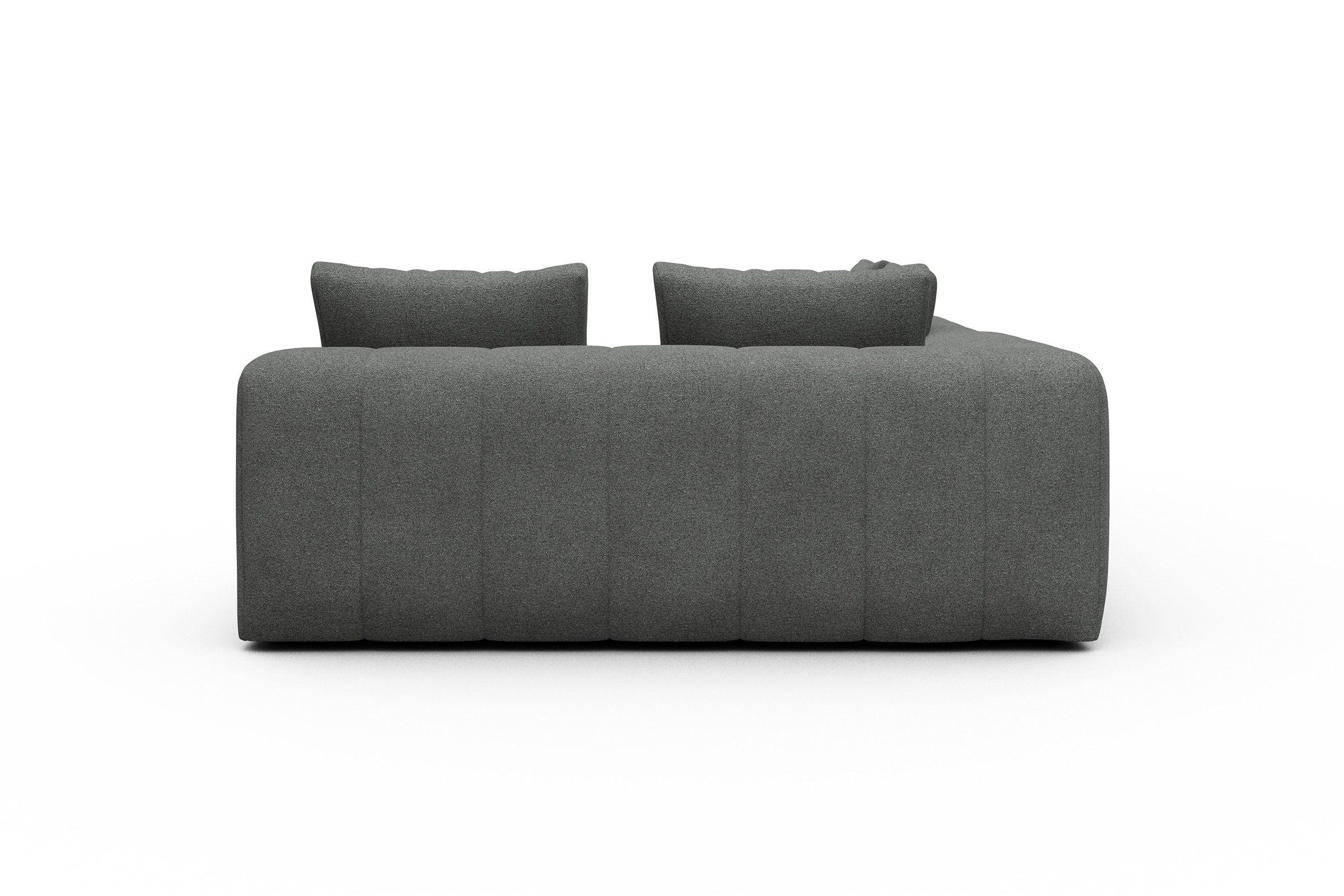 Ecksofa Hugo 2x 2,5-Sitzer Armlehne links Boucle-Ash-Grey