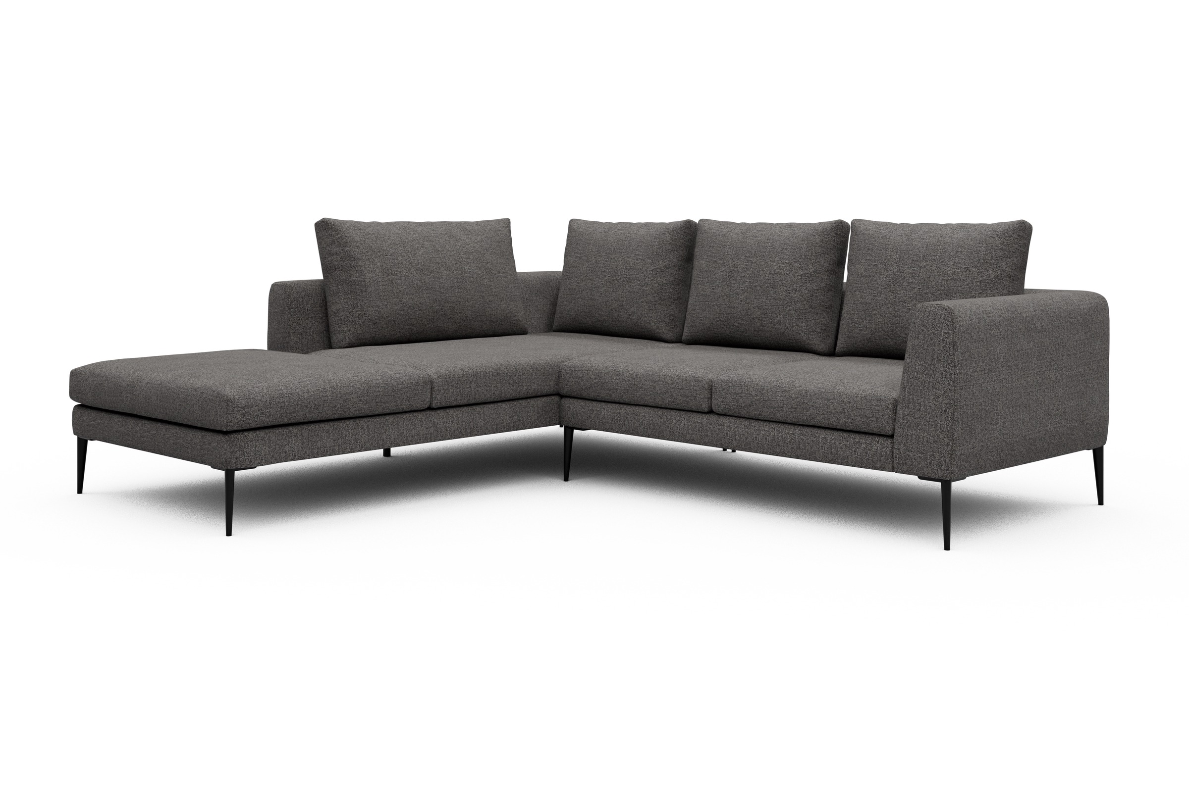 Ecksofa Paul Relax-Ecke links mit 2-Sitzer Carreno-Salt-and-Pepper