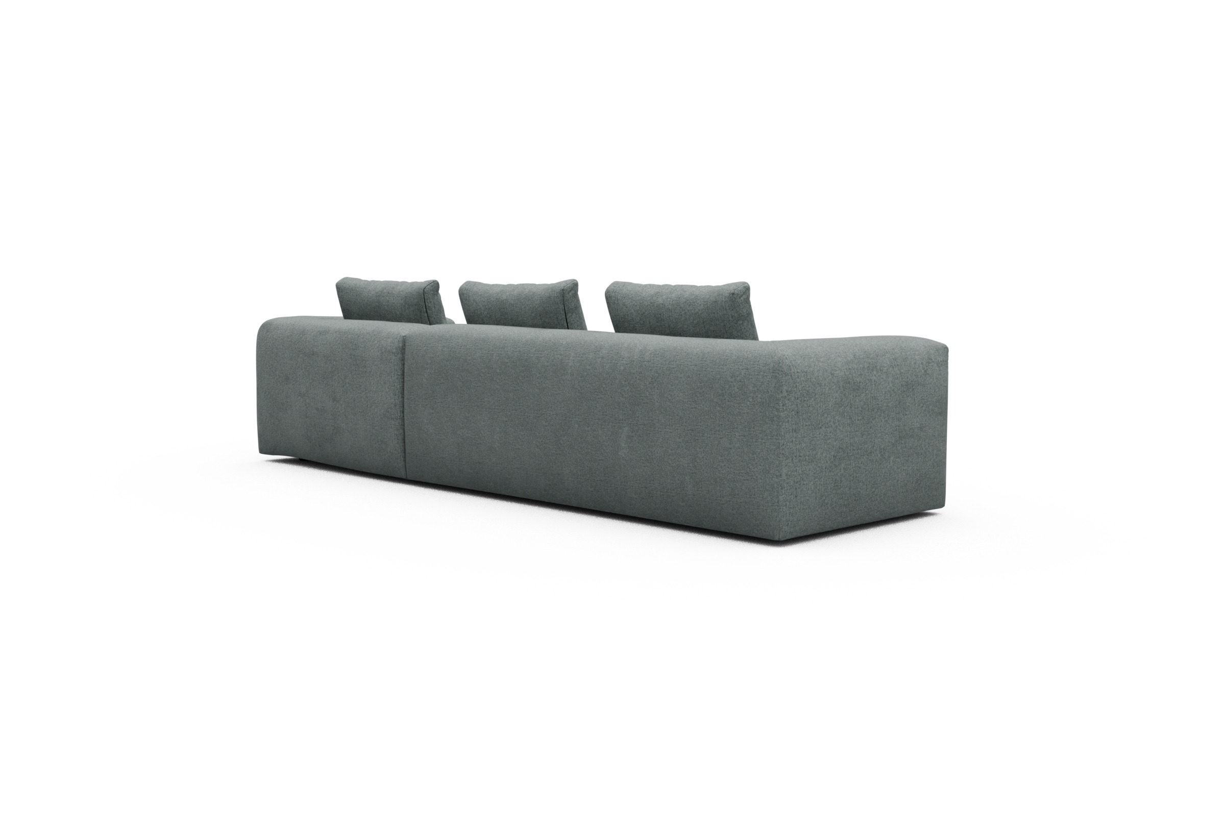 Ecksofa Fred Chaiselongue rechts mit 2,5-Sitzer Casone-Light-Mixed-Green
