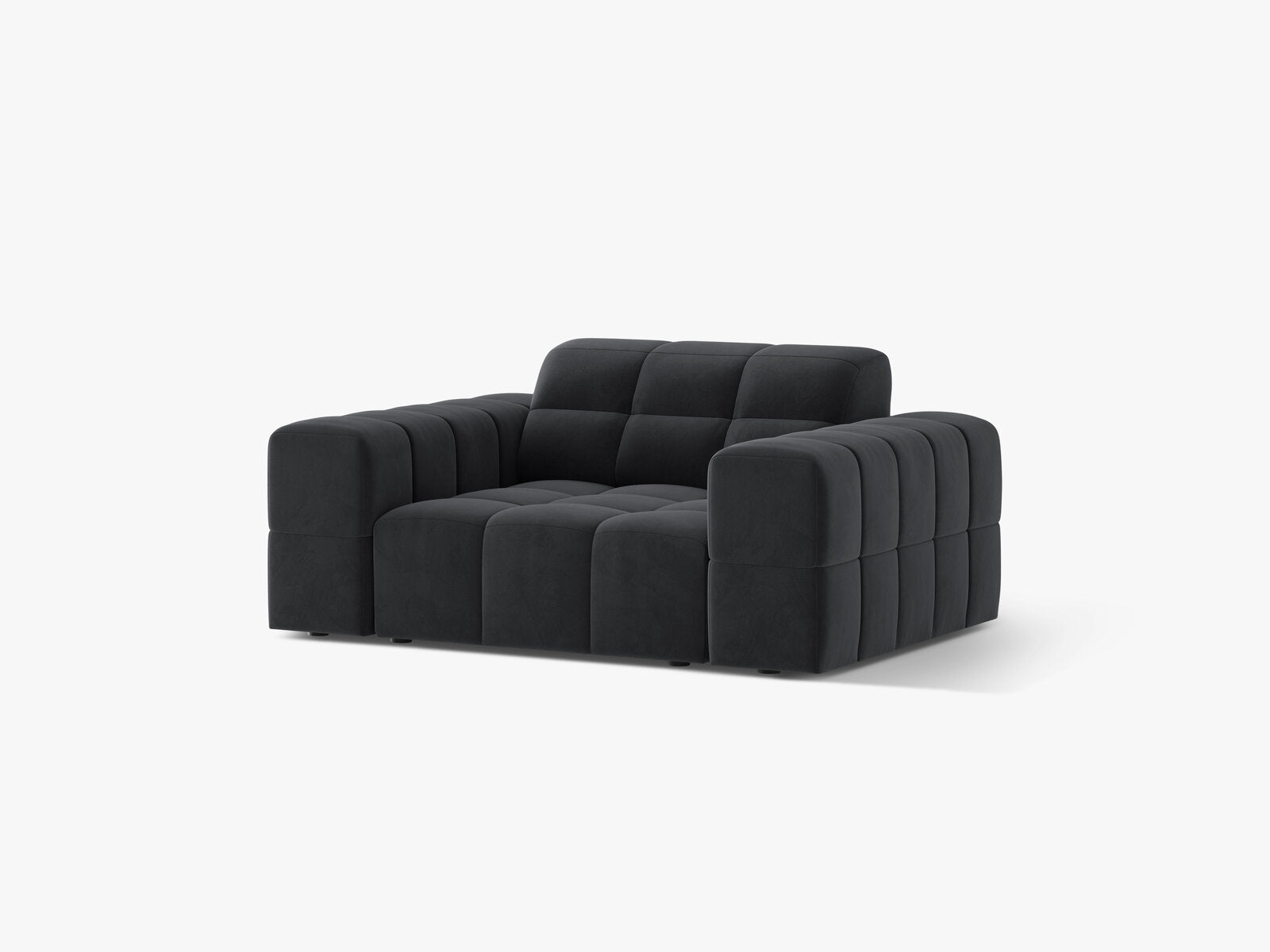Micadoni Sessel Jennifer 1-Sitzer Samt Bluvel Grau
