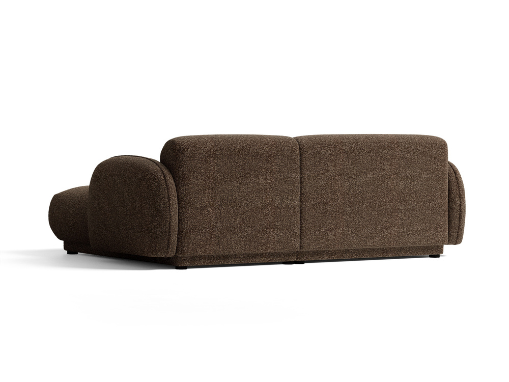 Cosmopolitan Design Ecksofa Bilbao 3-Sitzer kleine Version Boucle Miles Braun Rechts