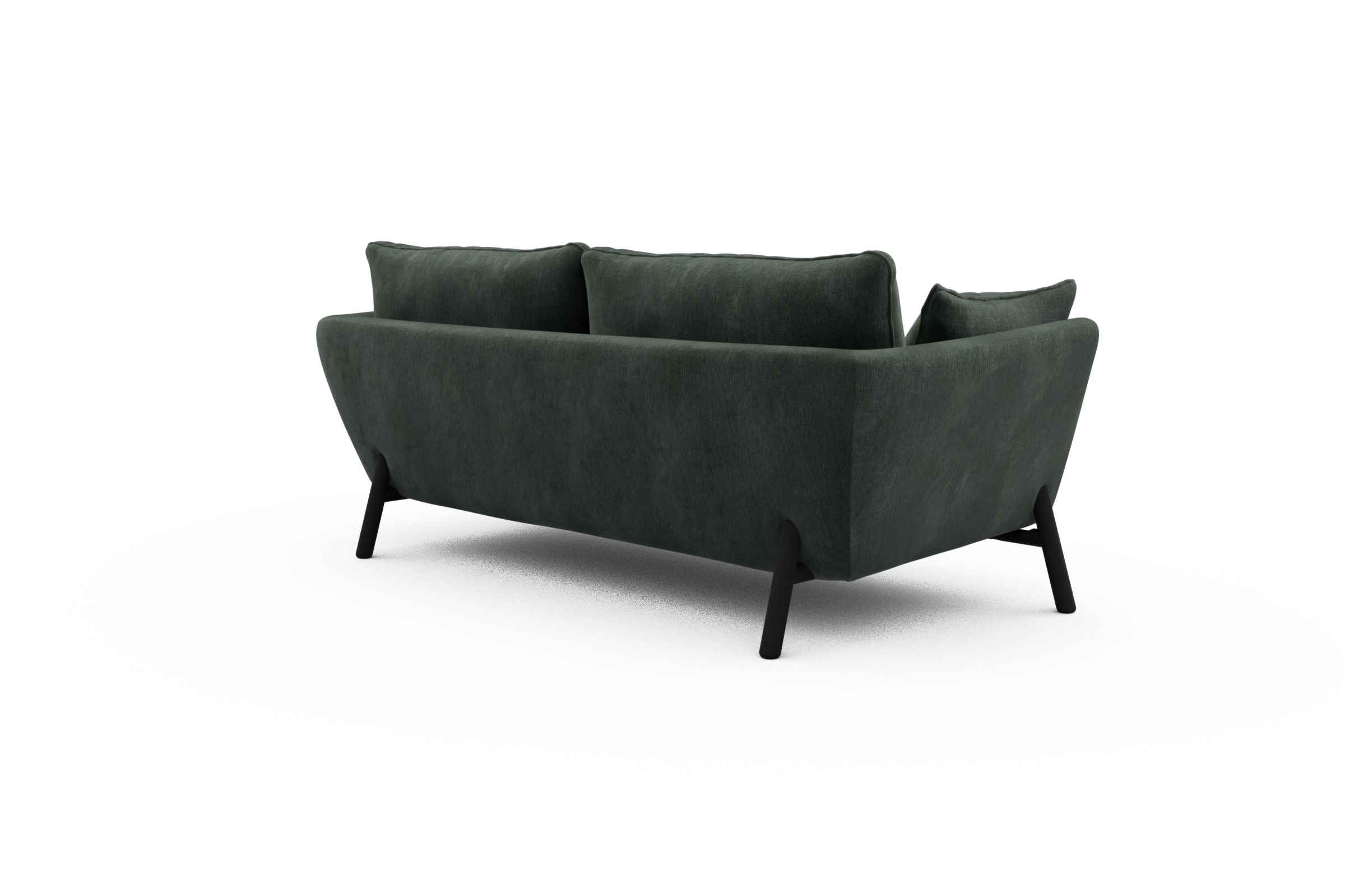 Sofa Emil 2-Sitzer Beinfarbe Eiche Schwarz Smooth-Laurel-Green