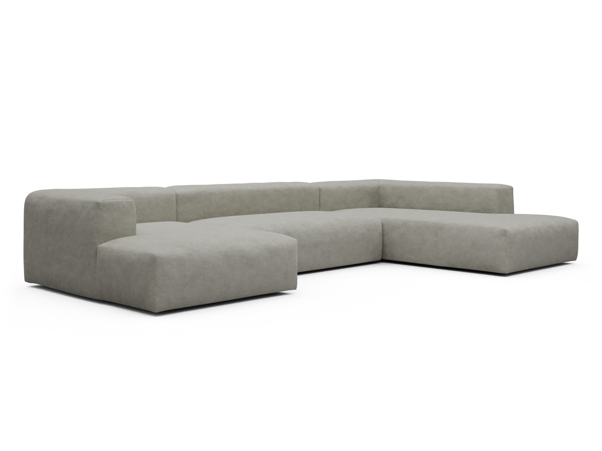 Skandi Home Wohnlandschaft Fred Relax-Ecke rechts mit 2-Sitzer und Chaiselongue links Carreno-Moon-Stone-White moebelfaktor