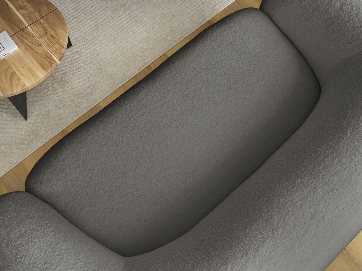 Bobochic Elina Sofa 2-Sitzer Bouclé-Stoff Dunkelgrau