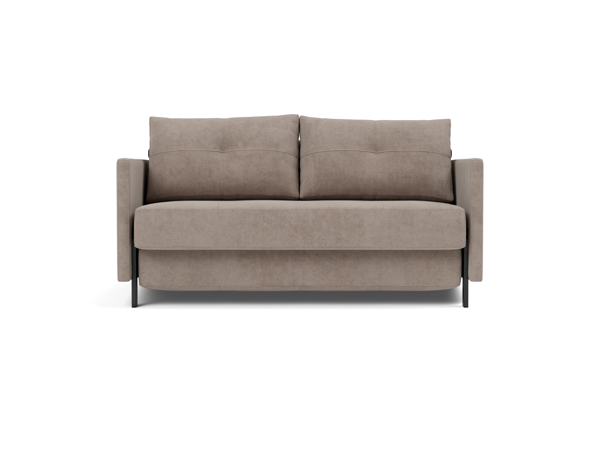 Schlafsofa Cubed mit Armlehnen 140 Kord Cordufine 318-Beige