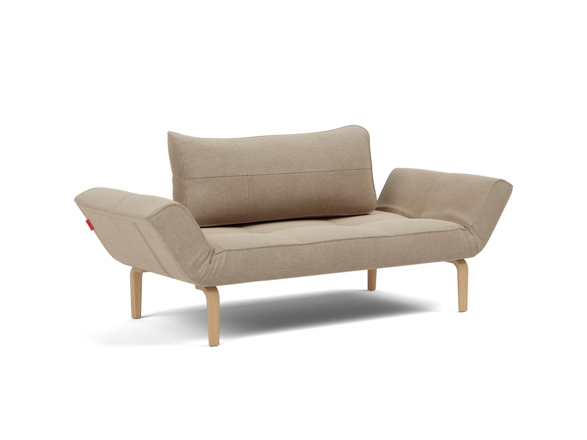 Tagesbett Zeal Flachgewebe Phobos 587-Mocha Beine Bow Eiche