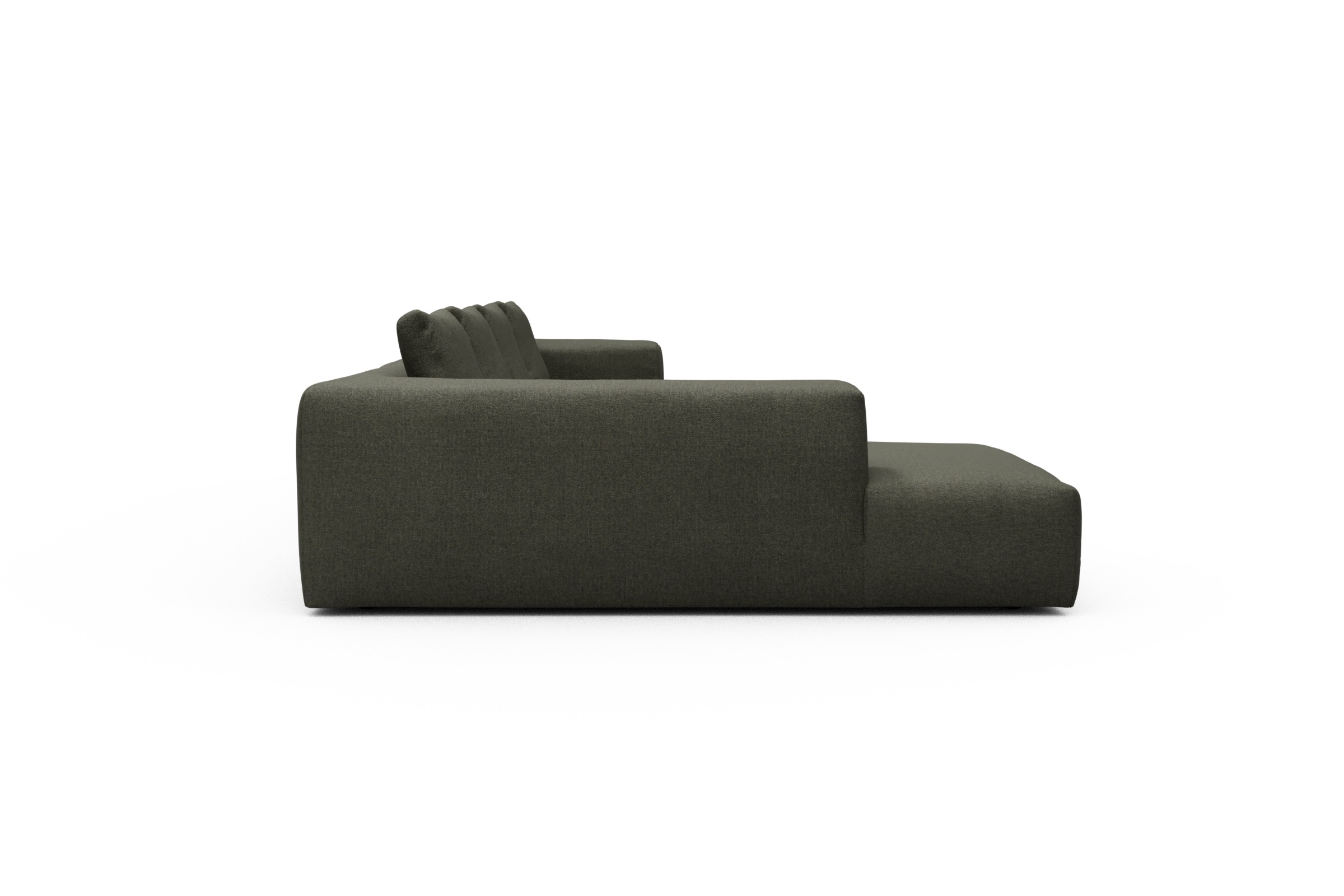 Wohnlandschaft Fred Relax-Ecke links mit 2-Sitzer und Chaiselongue rechts Sama-Winter-Moss
