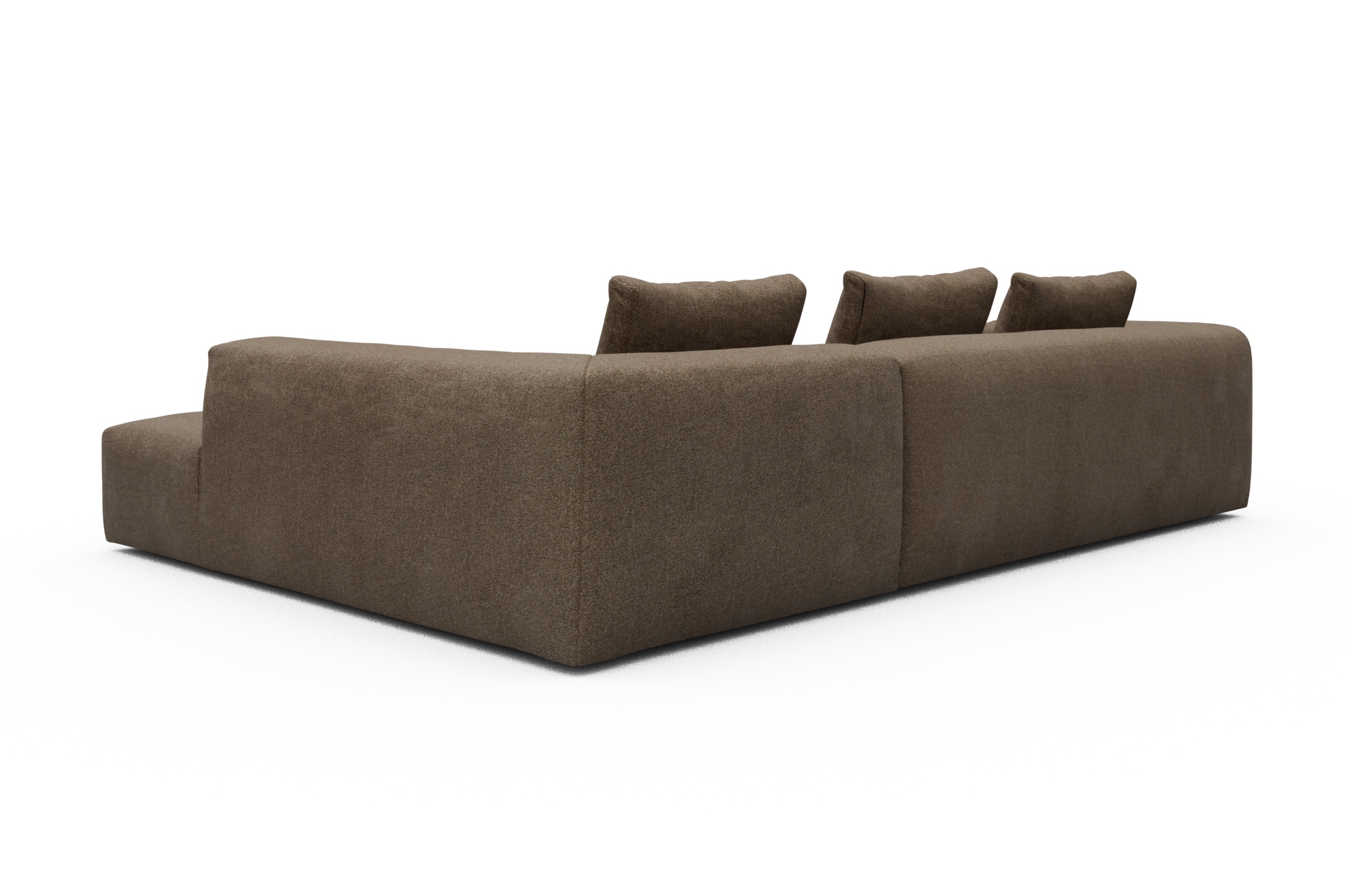 Ecksofa Fred Relax-Ecke rechts mit 2,5-Sitzer Aivi-Khaki-Brown