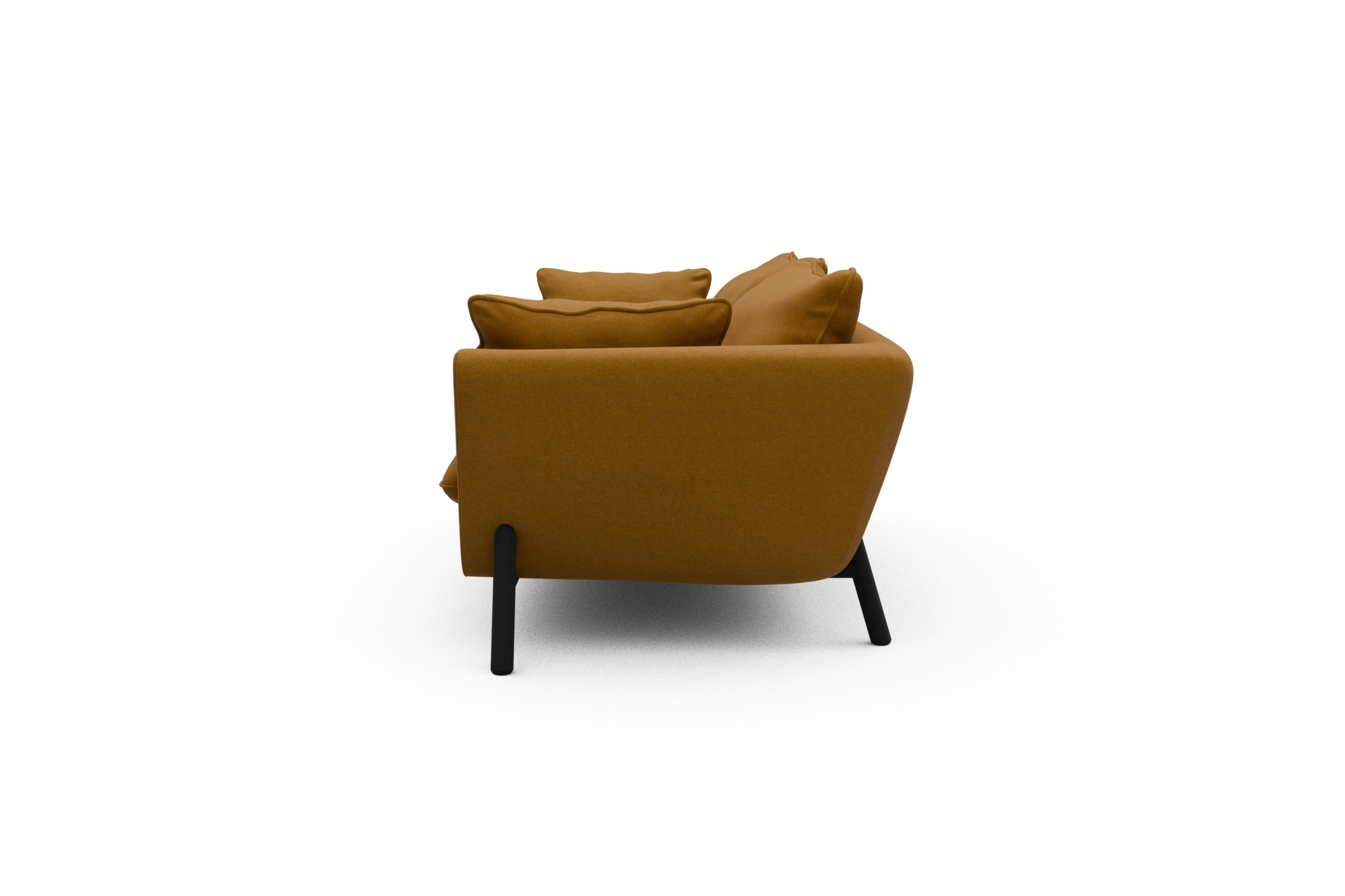 Sofa Emil PREMIUM 2-Sitzer Beinfarbe Eiche Schwarz Satya-Ocre