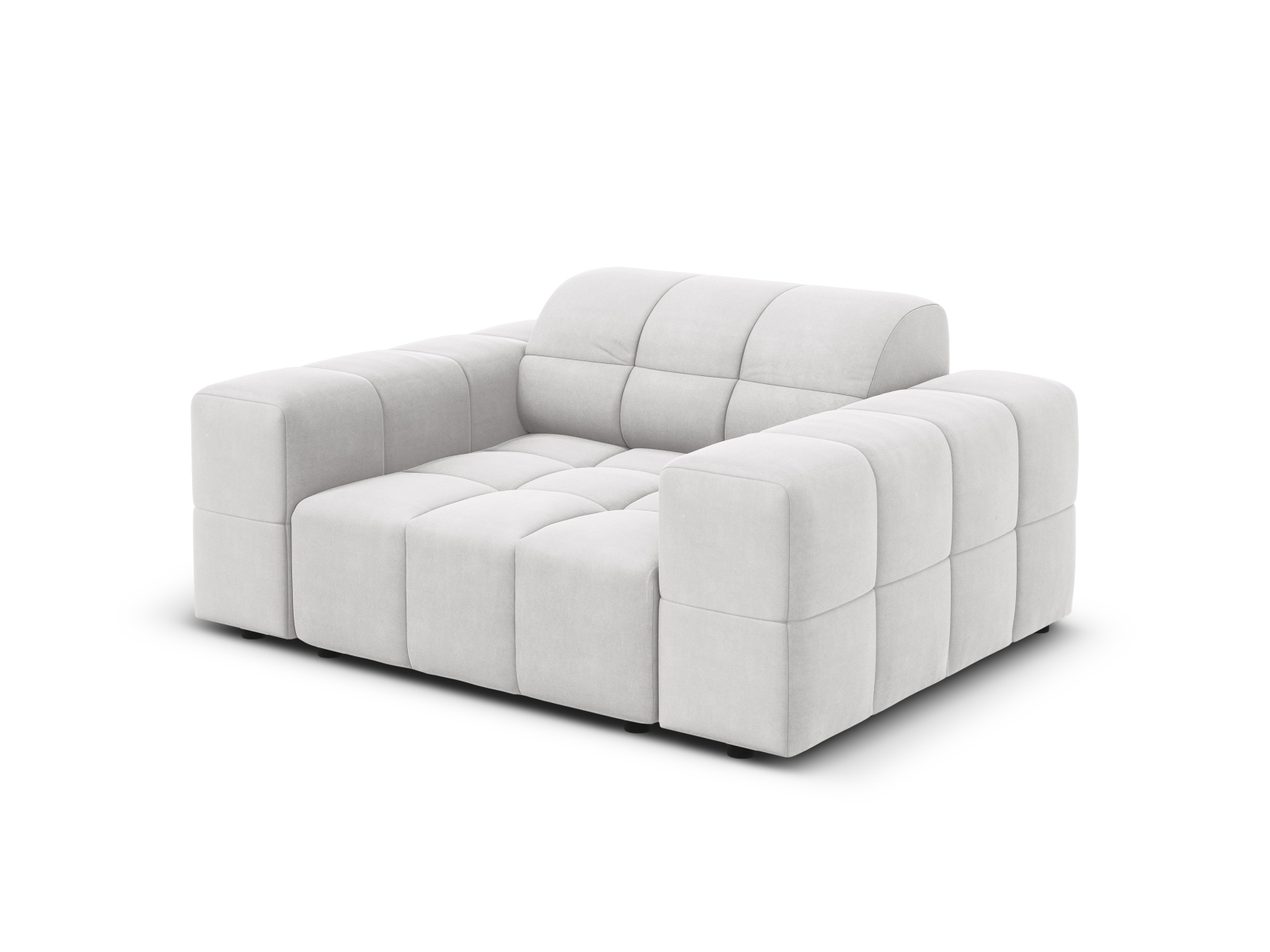 Cosmopolitan Design Sessel Chicago Samt Bluvel Silber