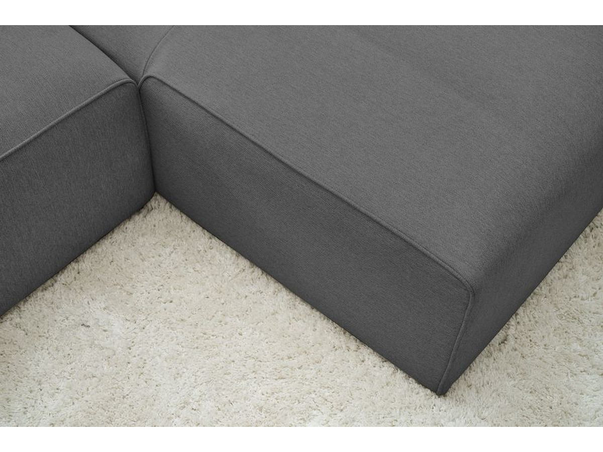 Bobochic Megeve Ecksofa Melange-Stoff Dunkelgrau Ecke rechts