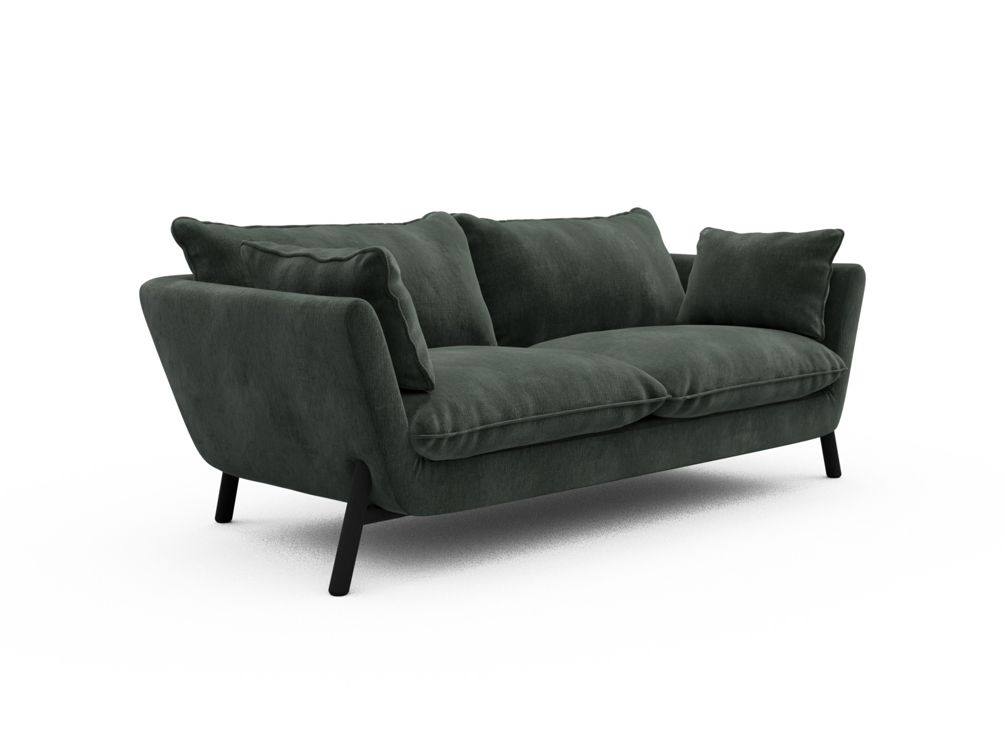 Skandi Home Sofa Emil Soft 2-Sitzer Beinfarbe Eiche Schwarz Smooth-Laurel-Green moebelfaktor