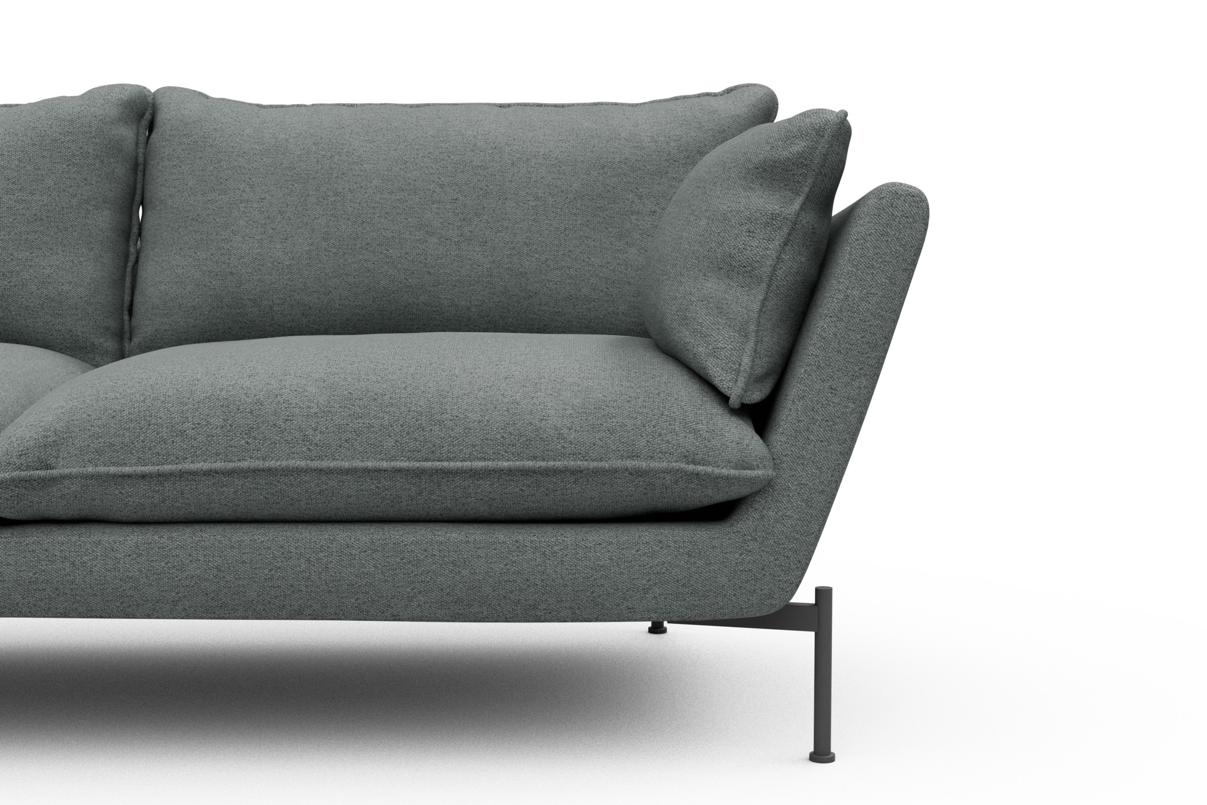 Sofa Anton Soft 2-Sitzer Strukturierter Stoff Denari 485-Soft-Grey