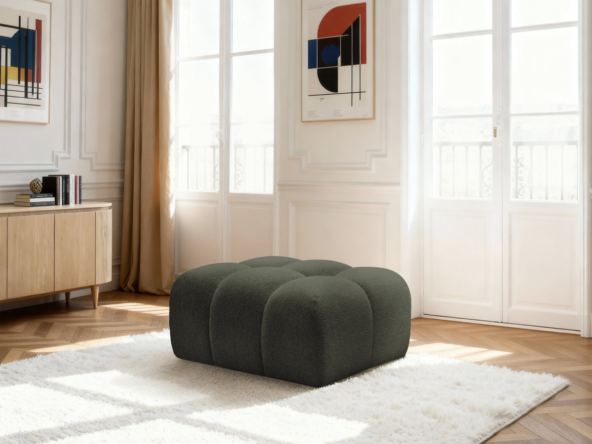 Bobochic Melisse Pouf Melange-Stoff Grün