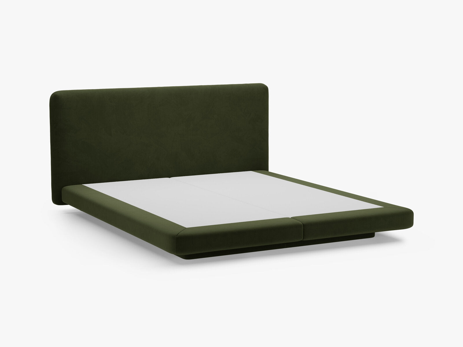 Micadoni Polsterbett mit Kopfteil Linea Samt Magic Velvet Armeegrün 140x200