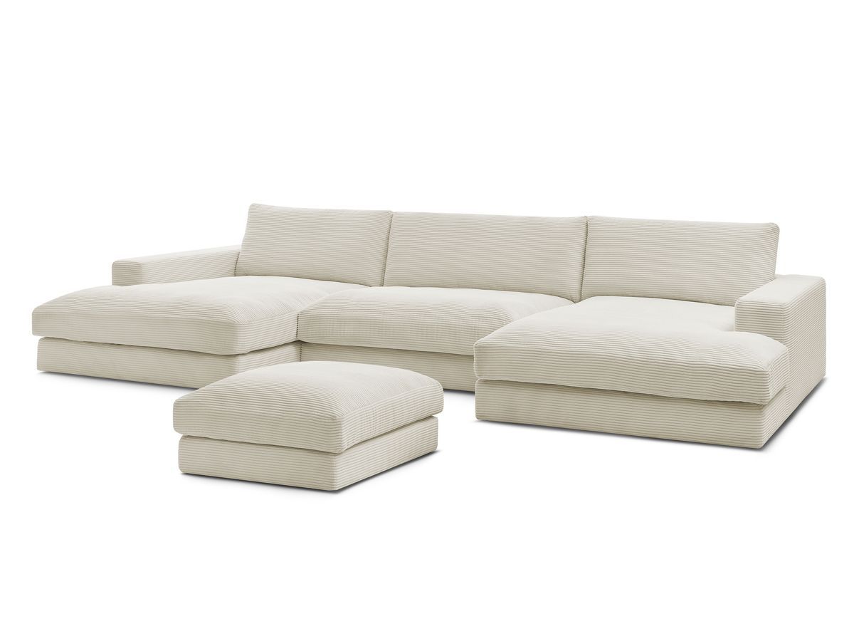 Bobochic Leonard Wohnlandschaft mit Pouf 349 × 159 cm
