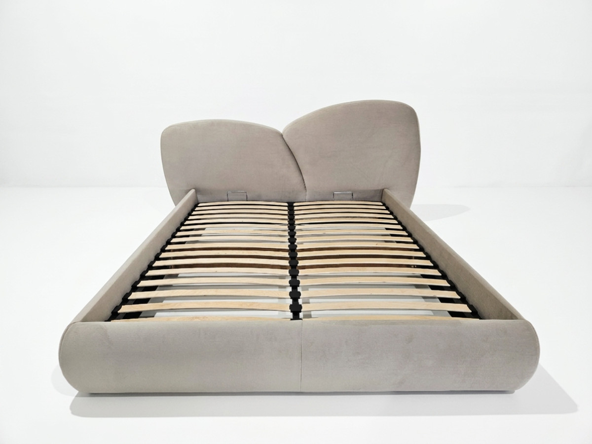 Bobochic Danae Polsterbett Samt Beige, Liegefläche 140 × 190 cm