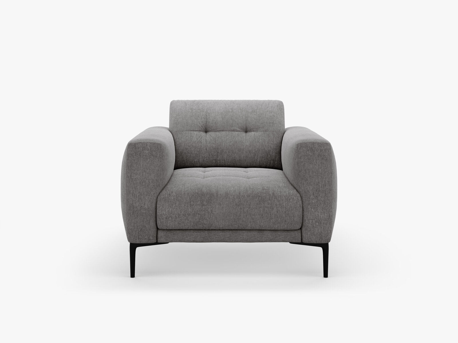 Micadoni Sessel Bemy 1-Sitzer Strukturierter Stoff Grau