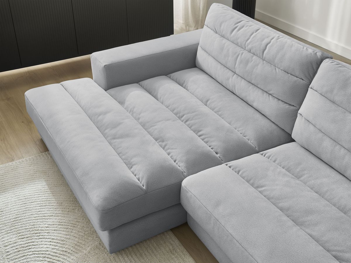 Bobochic Sierra Ecksofa Samt Hellgrau Ecke links
