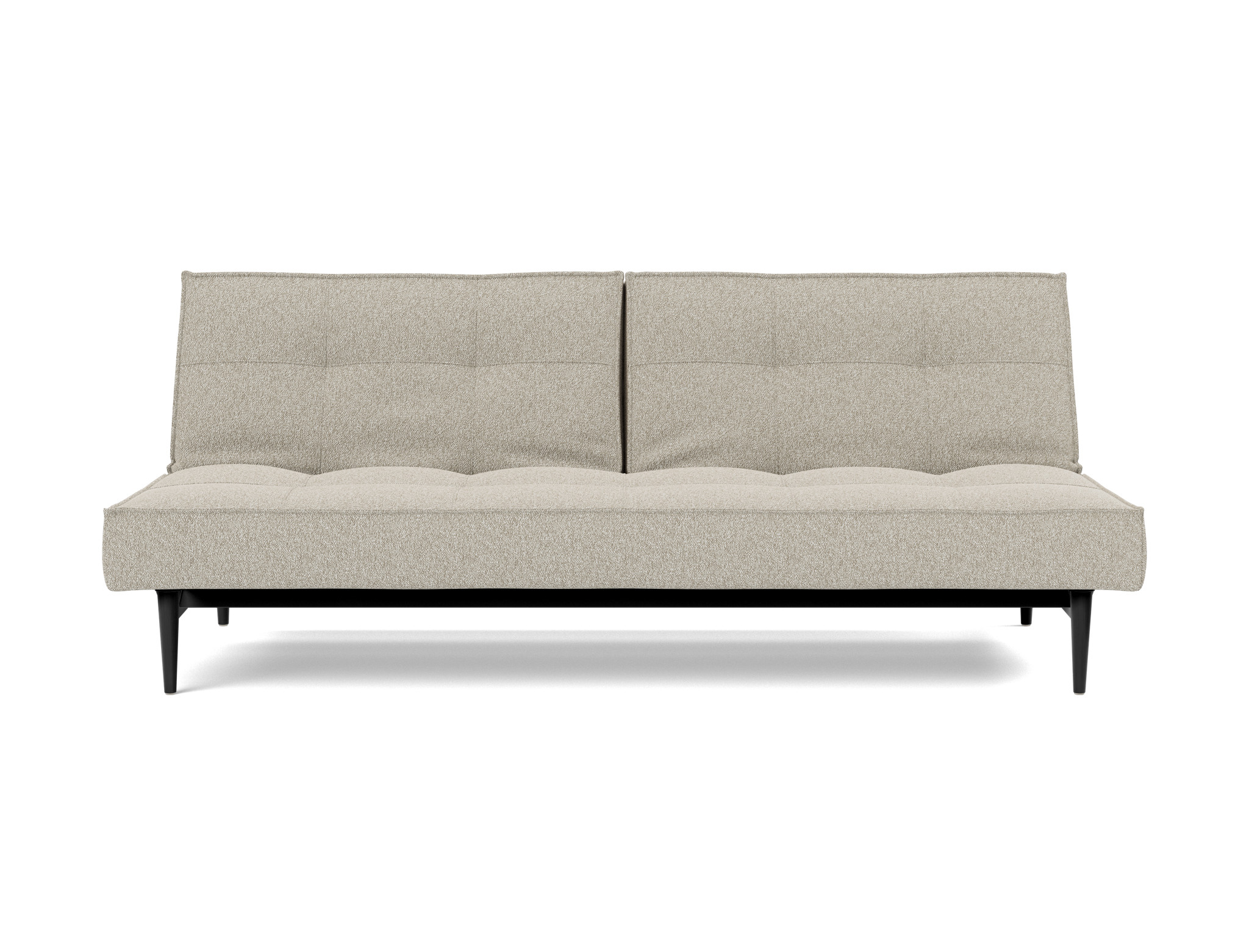Schlafsofa Splitback Boucle Skandi 539-Beige Beine Styletto Eiche schwarz