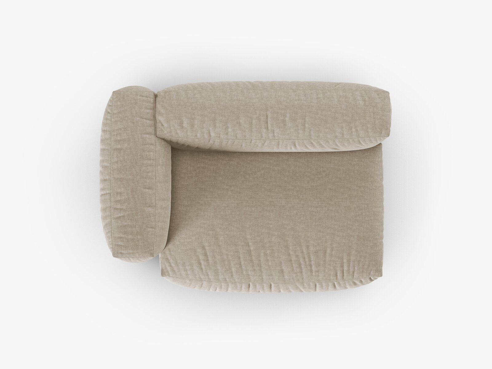 Micadoni Eckmodul mit Armlehne Martina 1-Sitzer Groß 90cm Sitztiefe Links Strukturierter Stoff Boston Helles Beige