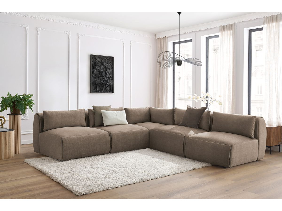 Bobochic Jeanne Ecksofa 299 × 299 cm Samt Taupe
