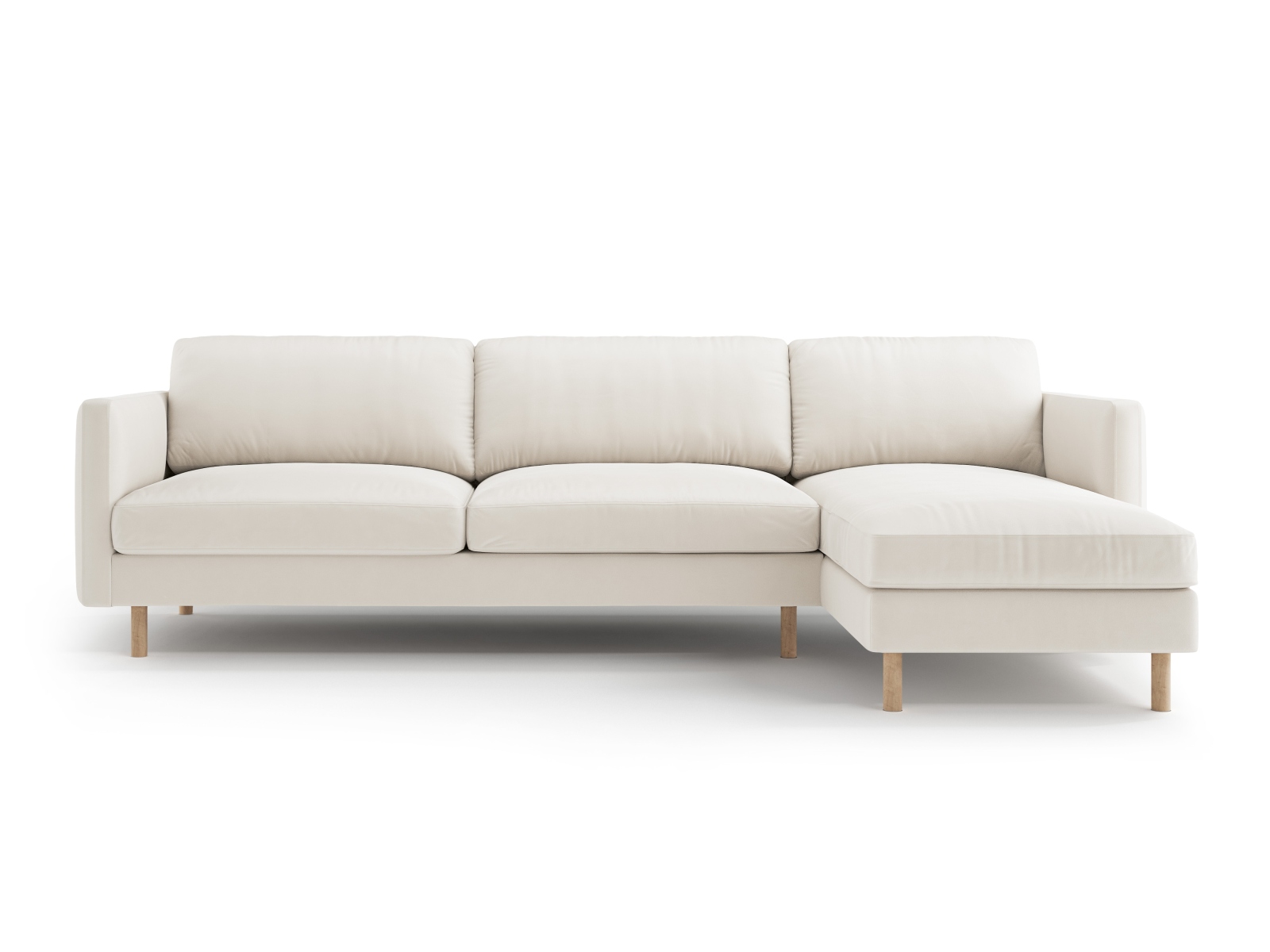 Micadoni Ecksofa Eden 4-Sitzer Rechts Samt Beige