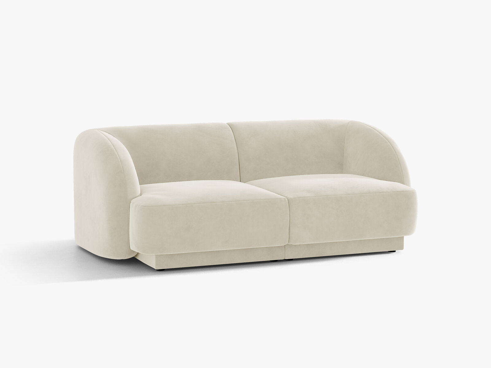 Micadoni Sofa Miley 2-Sitzer Samt Bluvel Helles Beige