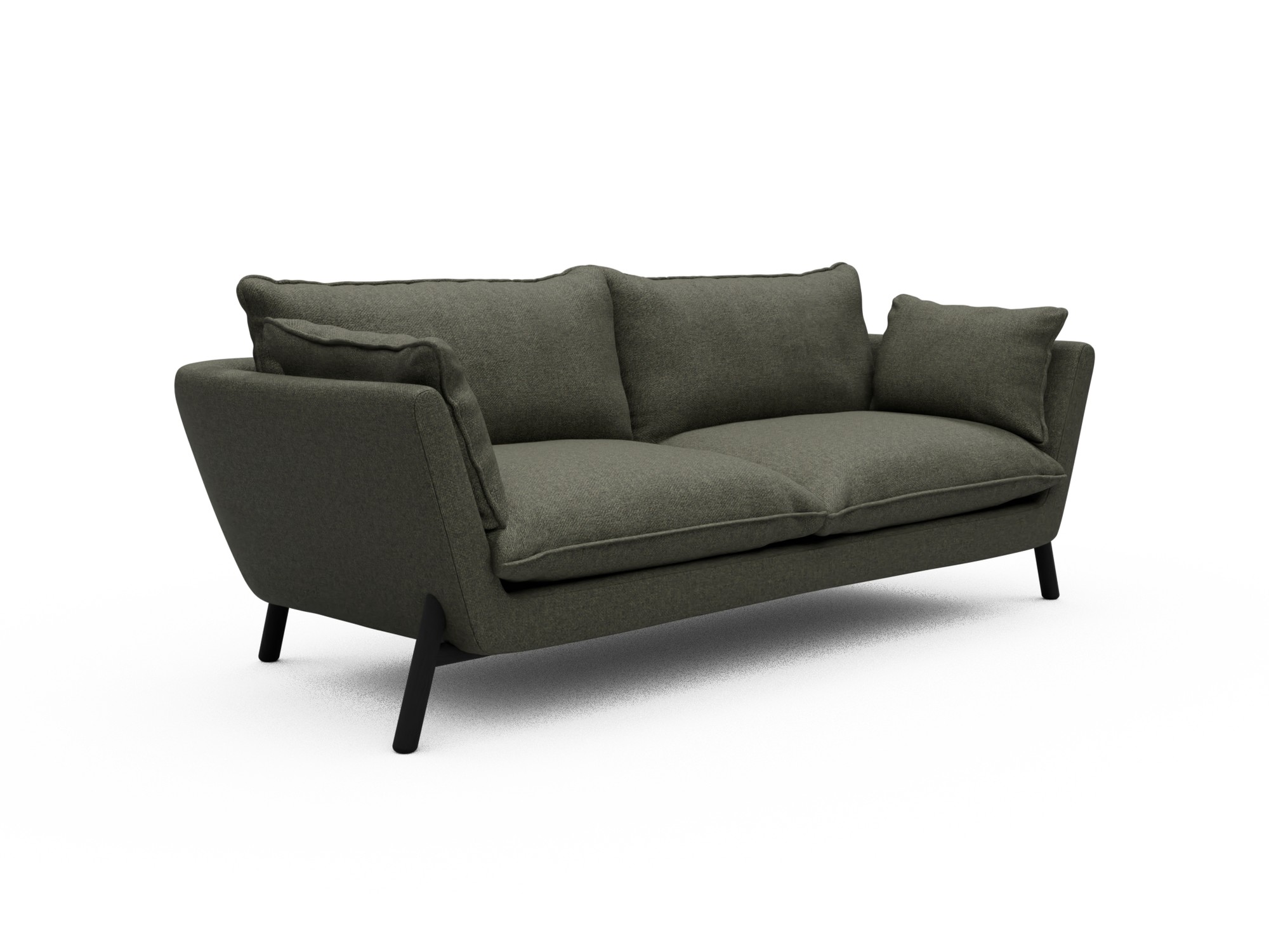 Skandi Home Sofa Emil Soft 3-Sitzer Beinfarbe Eiche Schwarz Sama-Winter-Moss moebelfaktor