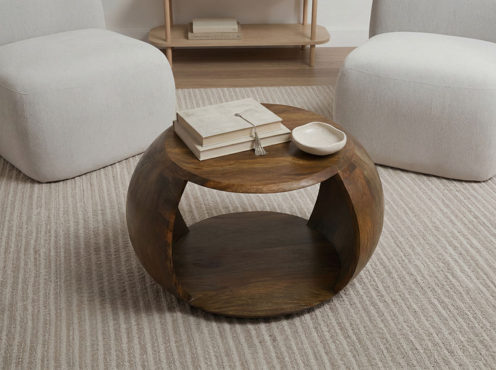 Couchtisch Utne Massivholz Mango Ø 60 × H 36 cm