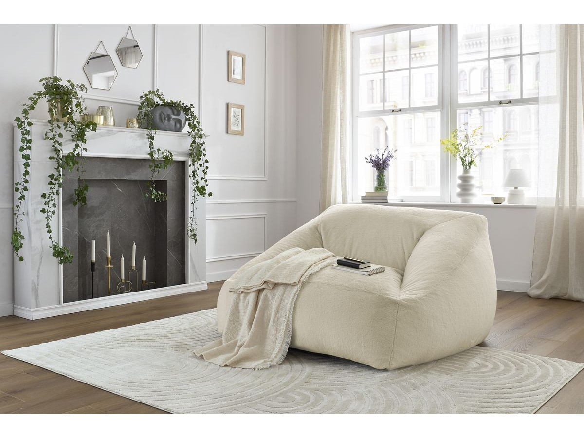 Bobochic Lilibet Pouf Kunstfell Weiß