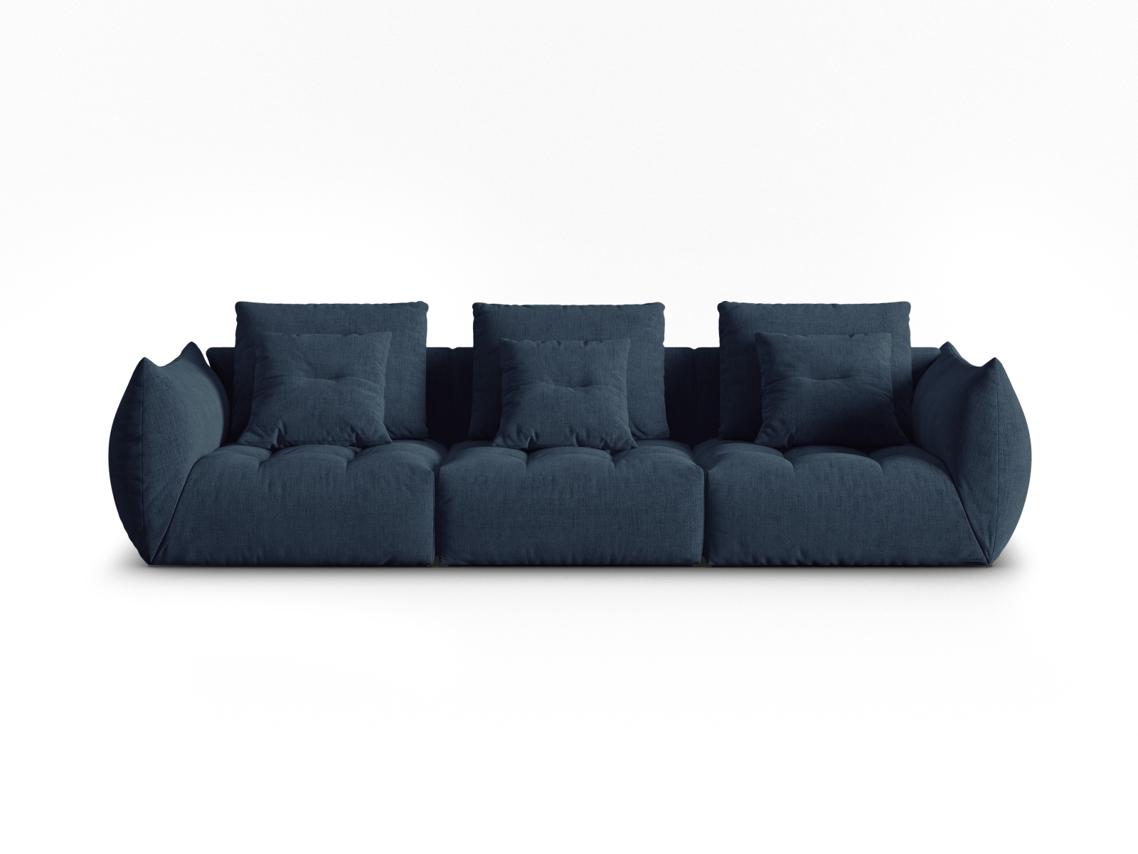 Micadoni Sofa Bloom 4-Sitzer Strukturierter Stoff Dunkelblau